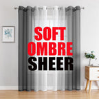 G2000 Sheer Curtains & Drapes 95 Inches Long Grey and White Ombre Curtains for Bedroom Living Room Window Curtains Light Filteri