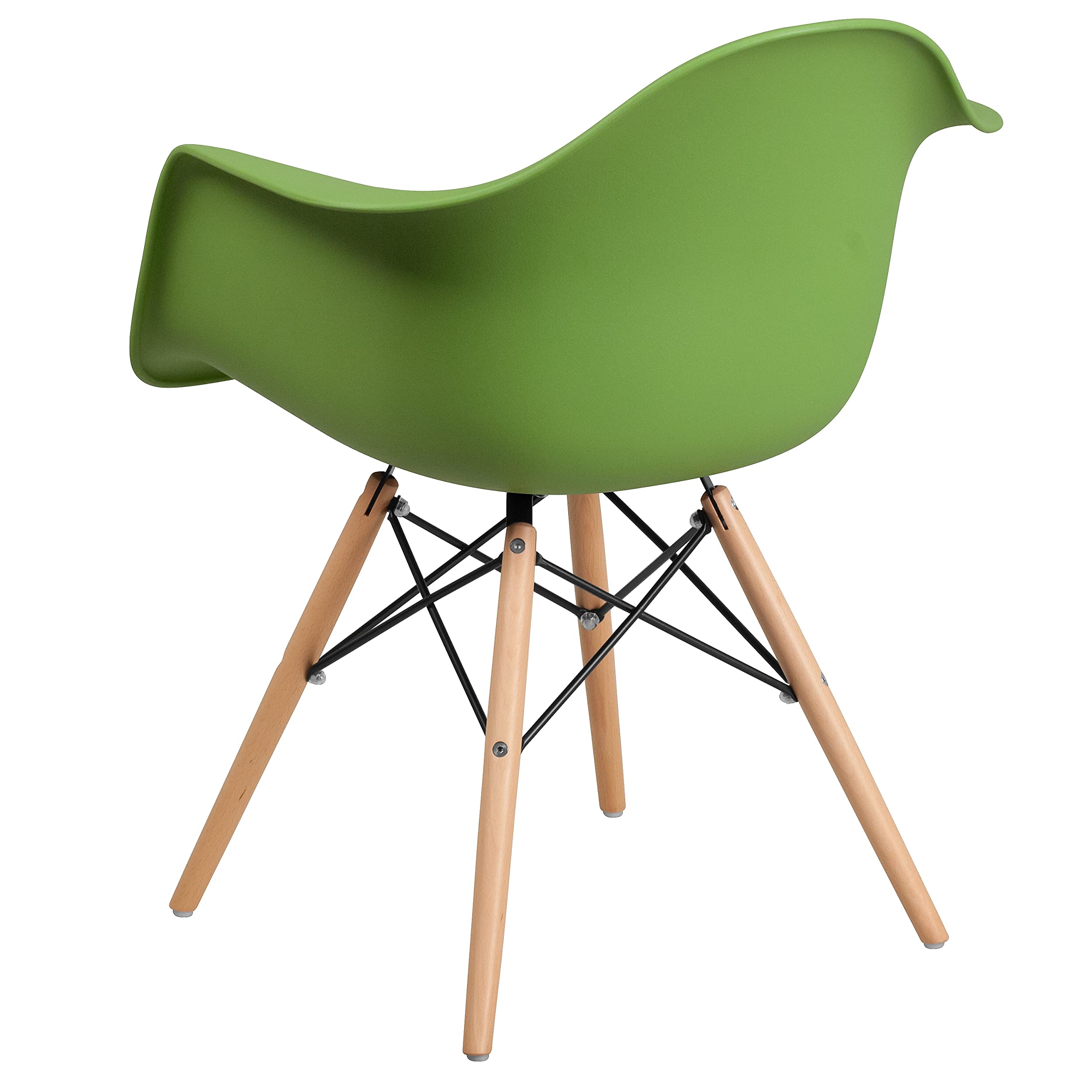 Flash Furniture Alonza Series Green Plastic Chair With Wooden Legs