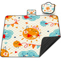Poedist Extra Large Picnic Blanket Waterproof,80x 80Foldable Machine Washable Beach Blanket,Outdoor Blanket for 6-8 Adults,Suita
