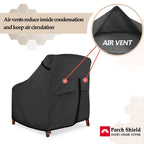 Porch Shield Patio Chair Covers - Waterproof Outdoor Lounge Deep Seat Adirondack Chair Cover 2 Pack - 34W X 37D X 36H Inch, Black