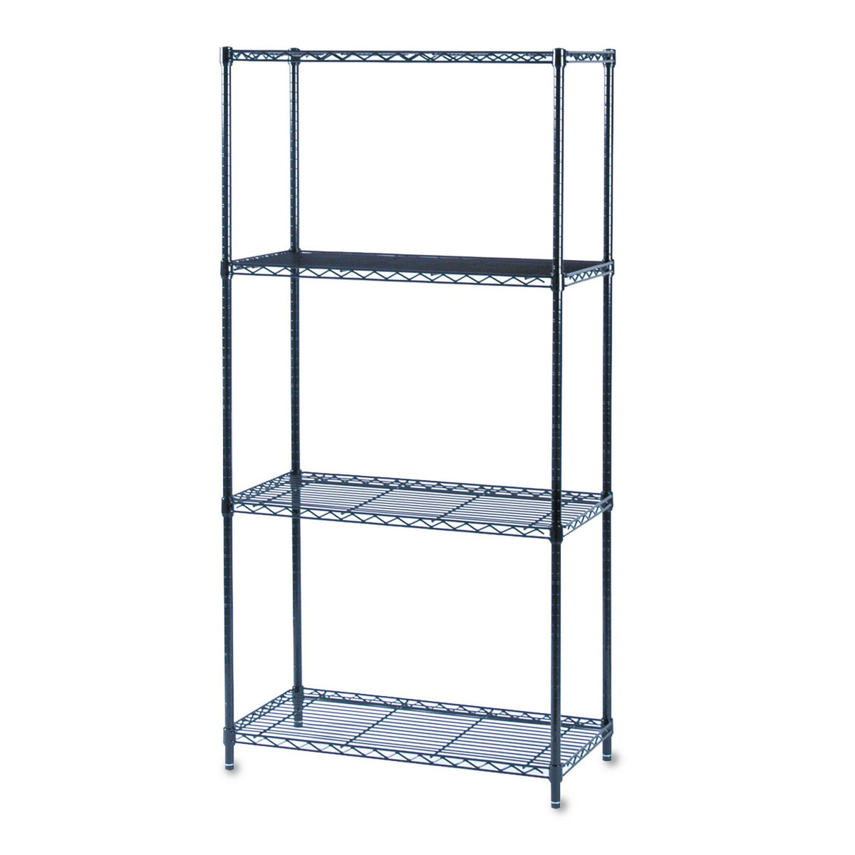 Safco 5276Bl Commercial Wire Shelving Four-Shelf 36W X 18D X 72H Black