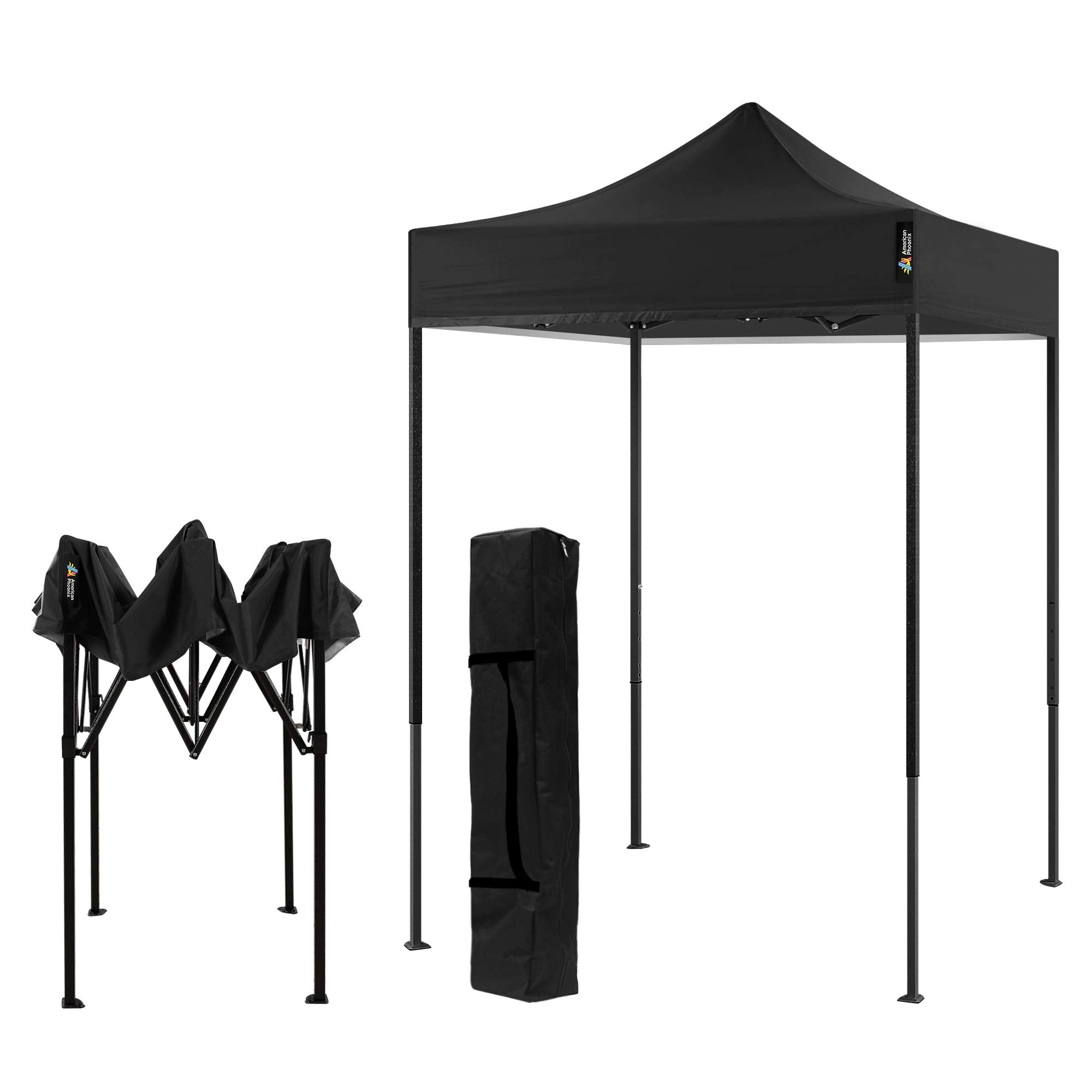 American Phoenix Canopy Tent 5X5 Pop Up Portable Tent Commercial Outdoor Beach Instant Sun Shelter (Black)
