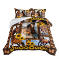 Hosima Horse Twin Size Comforter Sets,Kids Adult Girls Bedroom Modern Decor Brown Horse And Sunflower Bedding Sets,3D Print Wild