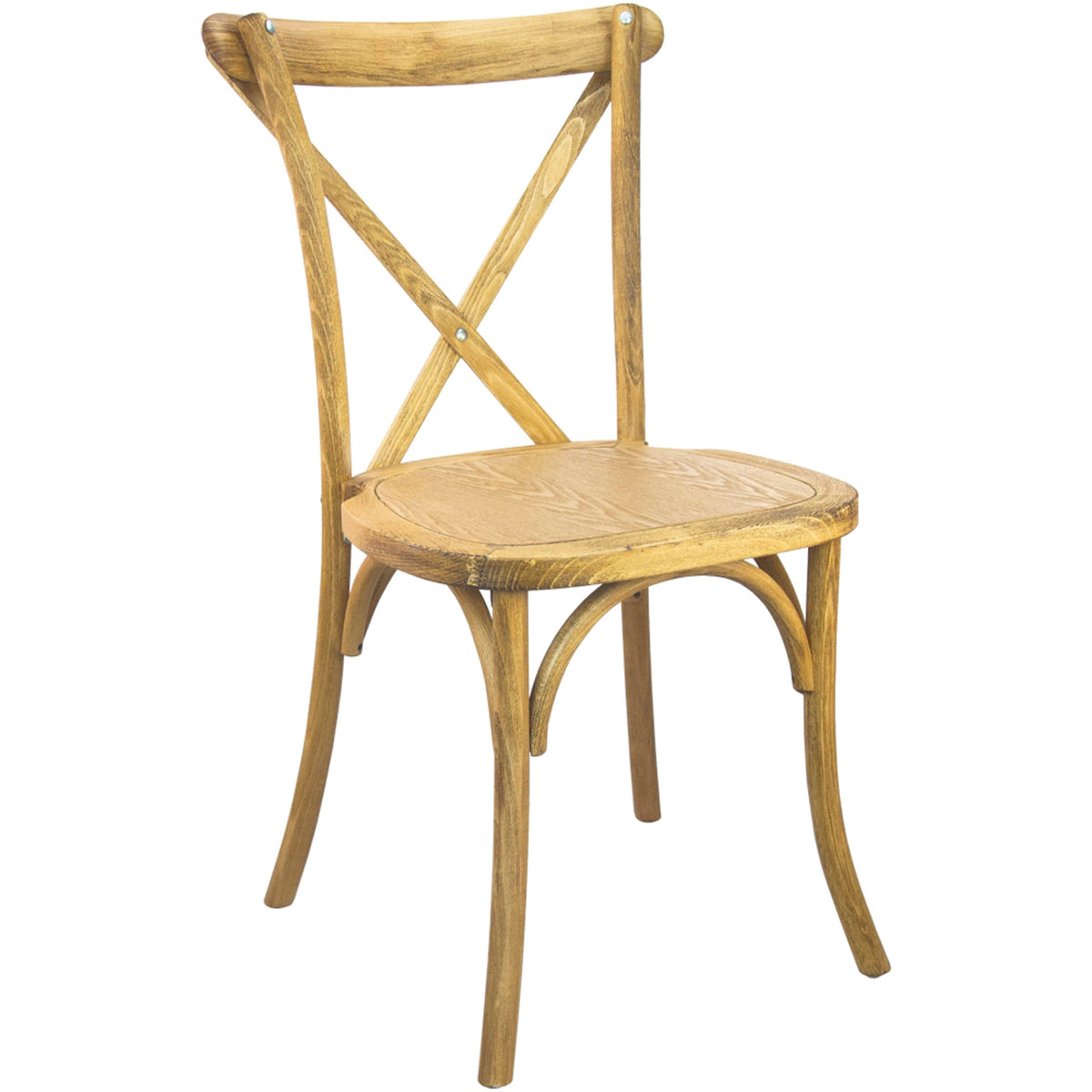 Emma + Oliver 2-Pack Hand Scraped Natural X-Back Chair