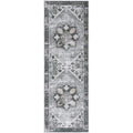 SAFAVIEH Tucson Collection Runner Rug - 26 x 16, Dark Sage & Ivory, Persian Design, Non-Shedding Machine Washable & Slip Resis