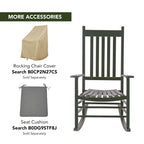 Shine Company Vermont Porch Rocker, High Back Wood Rocking Chair, Dark Green