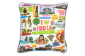 Eco Corner  I Love India  White  Cushion Cover  100% Cotton/Azo Free Dyes/Printed