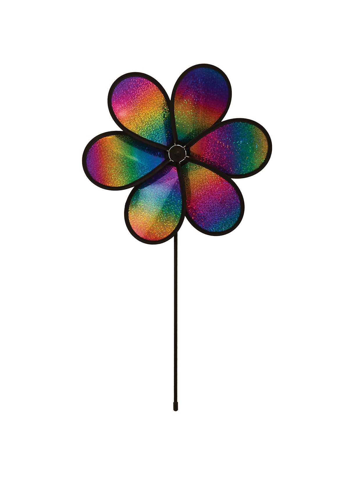 In The Breeze 6-Petal Rainbow Whirl Flower Spinner, 12-Inch