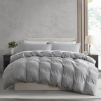 Nestl Light Grey California King Duvet Cover Sets - Soft Prewashed Cal King Duvet Cover, 3 Piece, With Zipper Closure, 1 Duvet Cover 104X98 Inches And 2 Pillow Shams