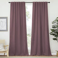 Nicetown Bedroom Blackout Curtain Panels - (Dry Rose Color) 52 X 108 Inch, 2 Pcs, Insulating Energy Saving Solid Rod Pocket Blackout Drapes For Hall, Villa