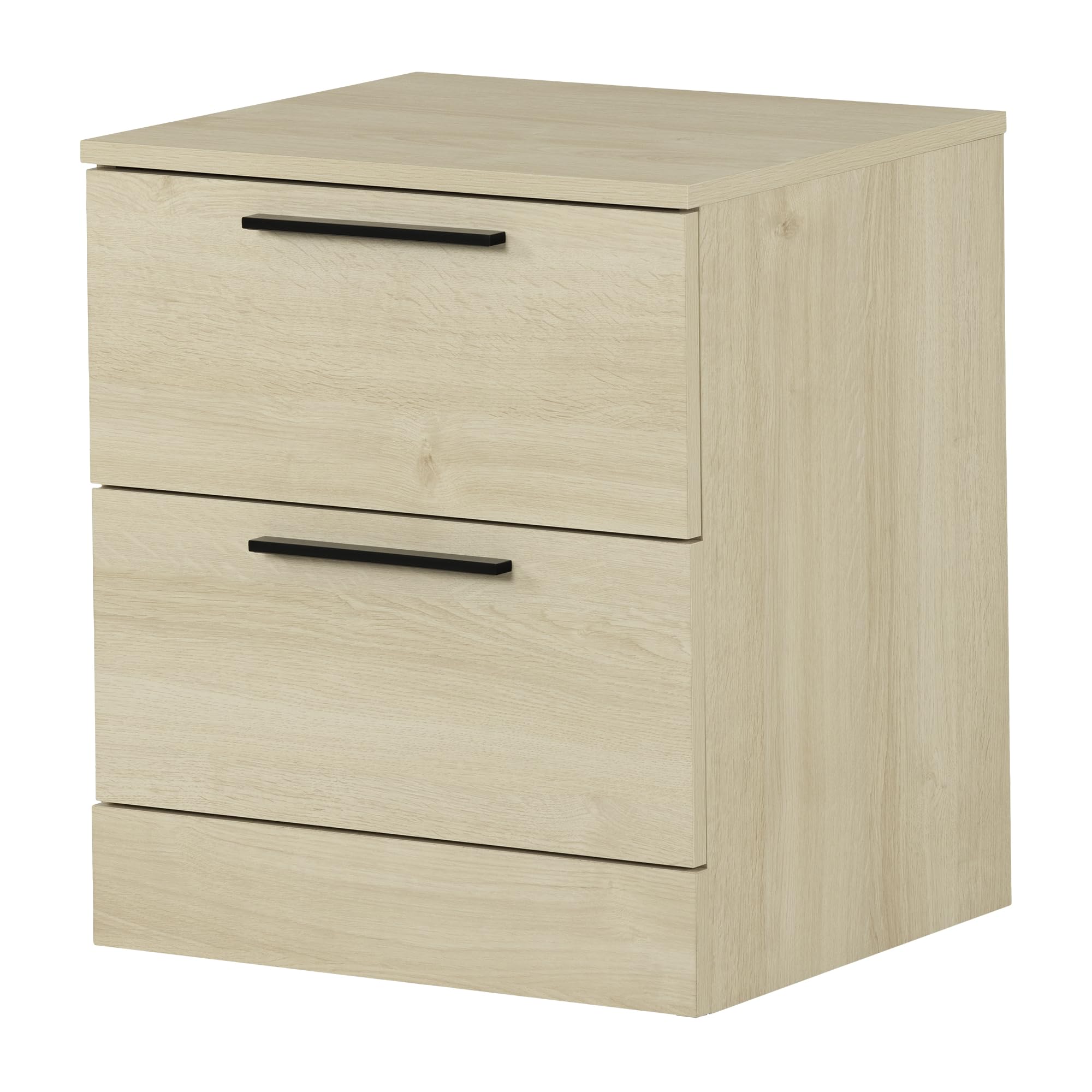 South Shore Furniture Step One Essential 2-Drawer Nightstand, Bleached Oak