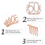 Semato 50Th Birthday Decorations 50Th Birthday Tiara Sash Kit- 50Th Birthday Gifts For Women 50Th Birthday Party Decorations (Ro