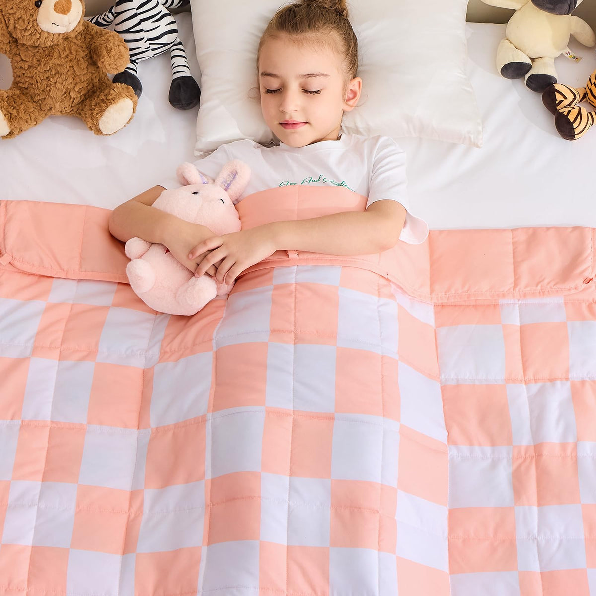 Yescool Plaid Weighted Blanket 3 Pounds Checkered Weighted Throw Blanket, Heavy Blanket For Sleeping, Weighted Comforter Bed Thr