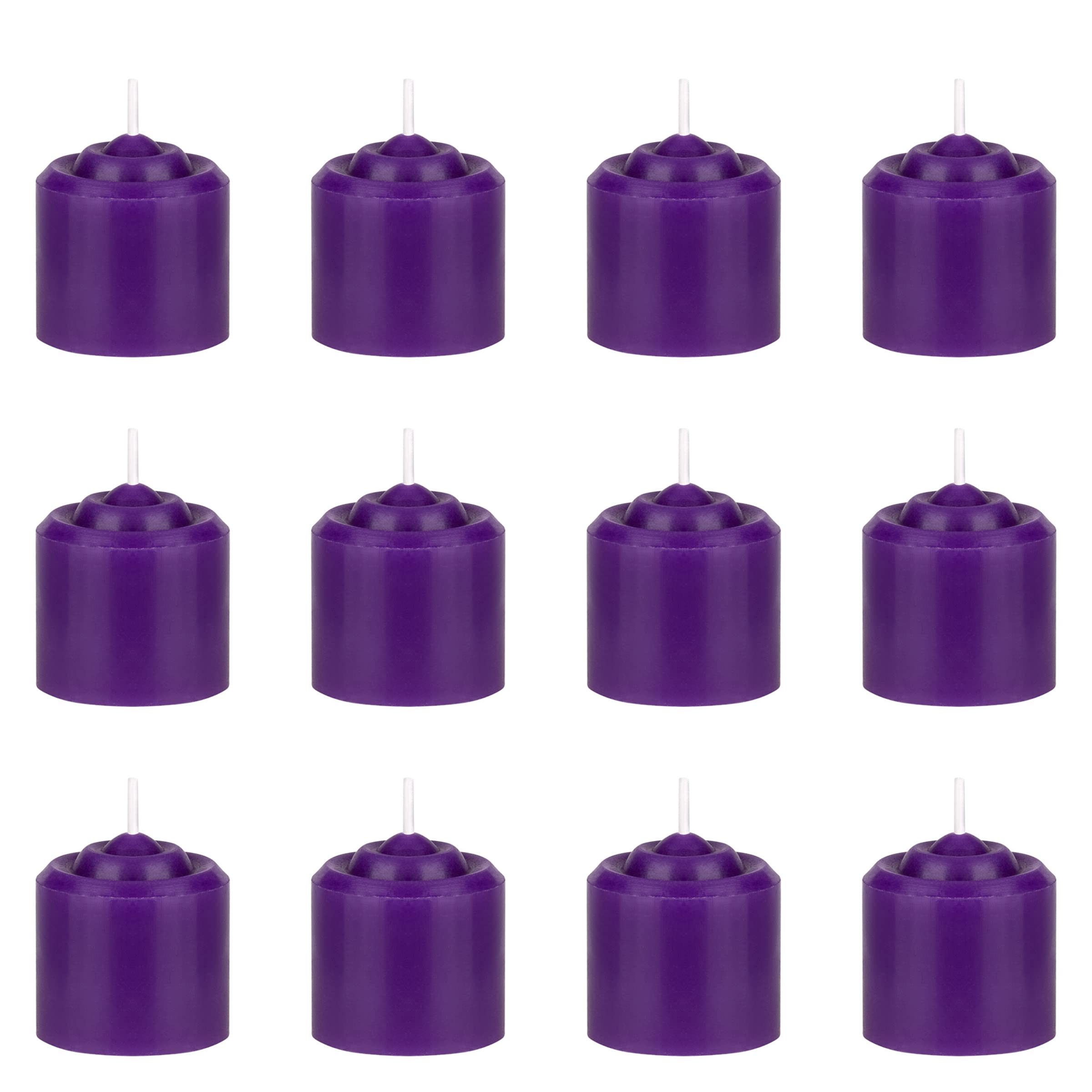Mega Candles 12 pcs Unscented Purple Votive Candle, Hand Poured Wax Candles 10 Hours 1.38 Inch x 1.5 Inch, Home D  cor, Wedding 