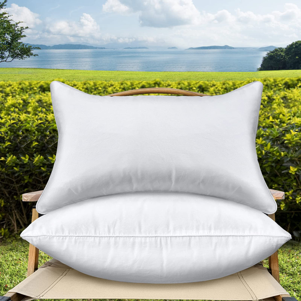 Qswrd 12 X 20 Pillow Insert Set Of 2 Outdoor Pillow Inserts Waterproof Rectangle Lumbar Throw Pillow Inserts Decorative Couch Pi