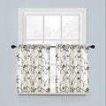 Vogol Kitchen Linen Tier Curtains, Rustic Country Vines Embroidered Cafe Curtains, Privacy Tiers 30 Inch Length, Small Window Cu