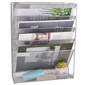 Easepres Desk File Organizer Mesh 5-Tier, Hanging Wall Mount Document Organization Stand, Desktop Vertical Mail Paper Folder Hol