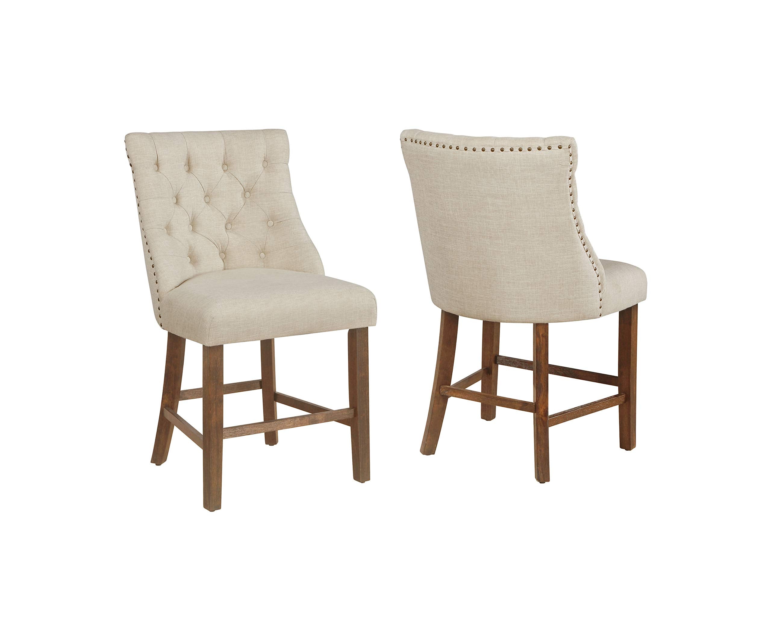 Best Quality Furniture D49-Chc2 Counter Height Chairs, Beige