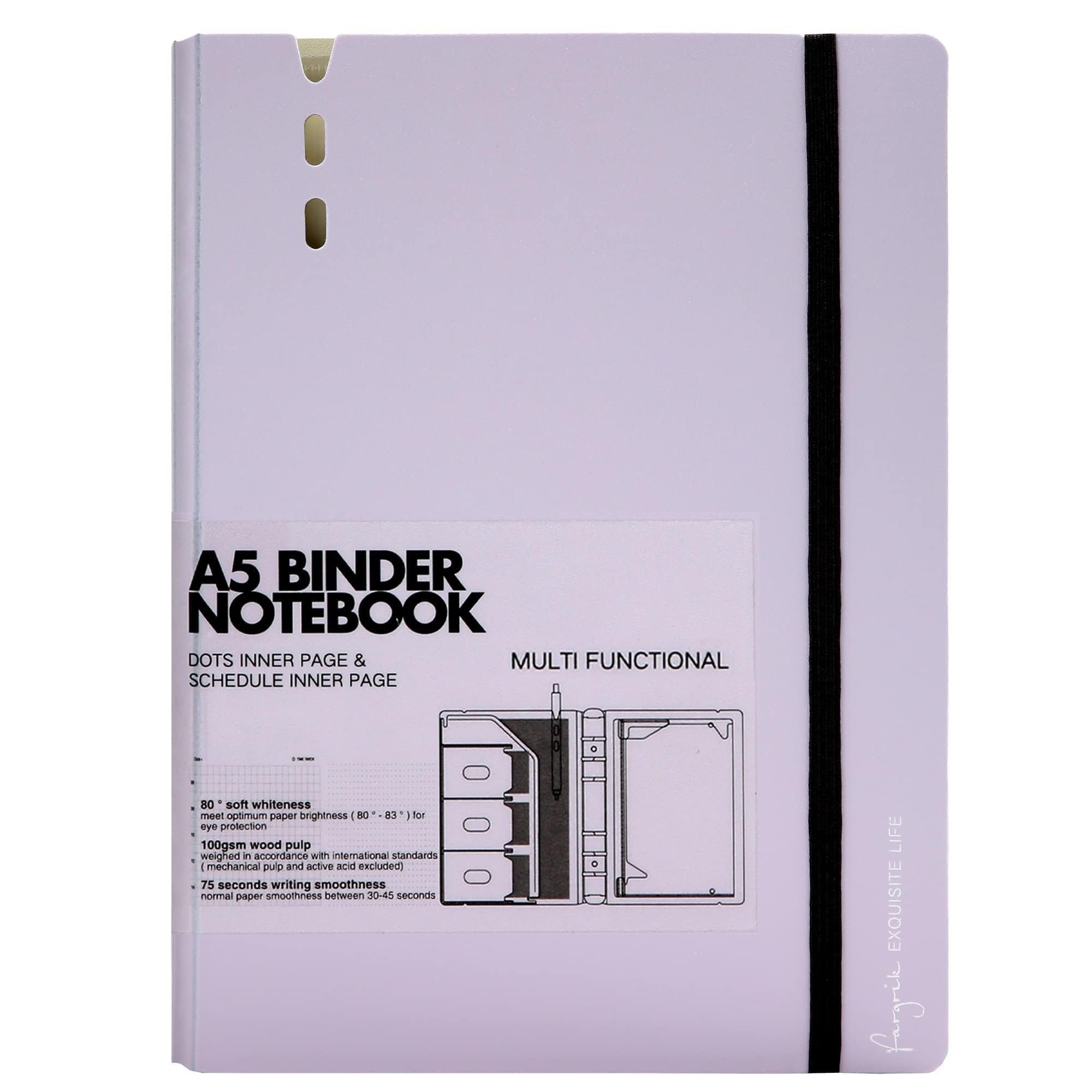 Spiral Binder Planner Undated Daily Hourly Planner 125K 126K (Purple, A5 Daily&Dot Page)