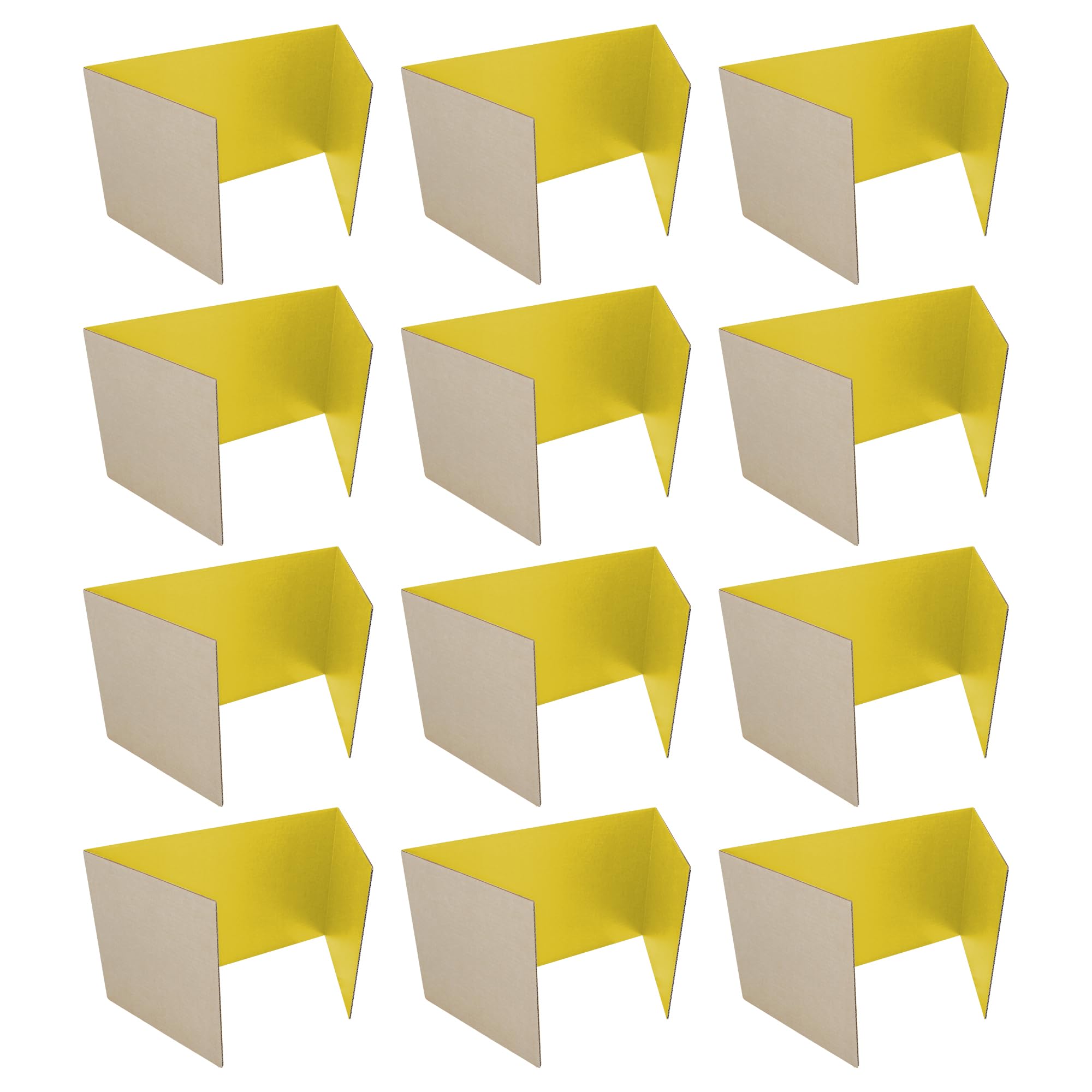 18 X 48 Study Carrel Yellow Corrugated Pack Of 12