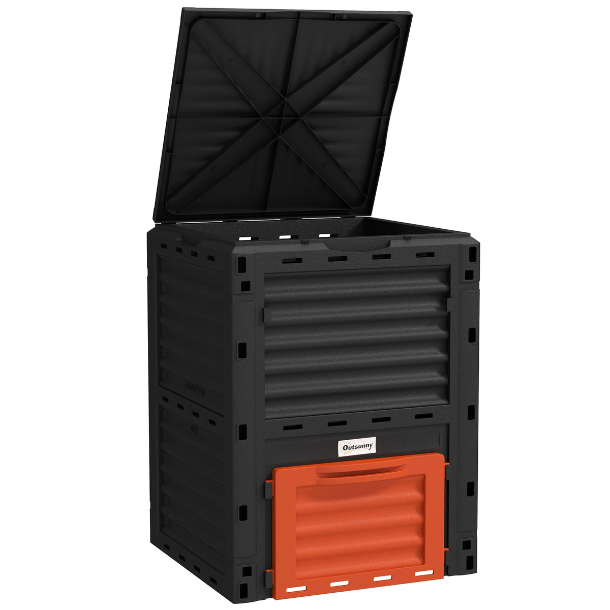Outsunny Garden Compost Bin, 80 Gallon Large Capacity Composter, Orange