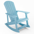 Yefu Outdoor Rocking Chair,Adirondack Rocking Chair,Patio Rocker Chair With Wide Back,Oversized Rocker Chair Look Like Real Wood, For Lawn, Porch, Backyard, Indoor And Garden(Blue)