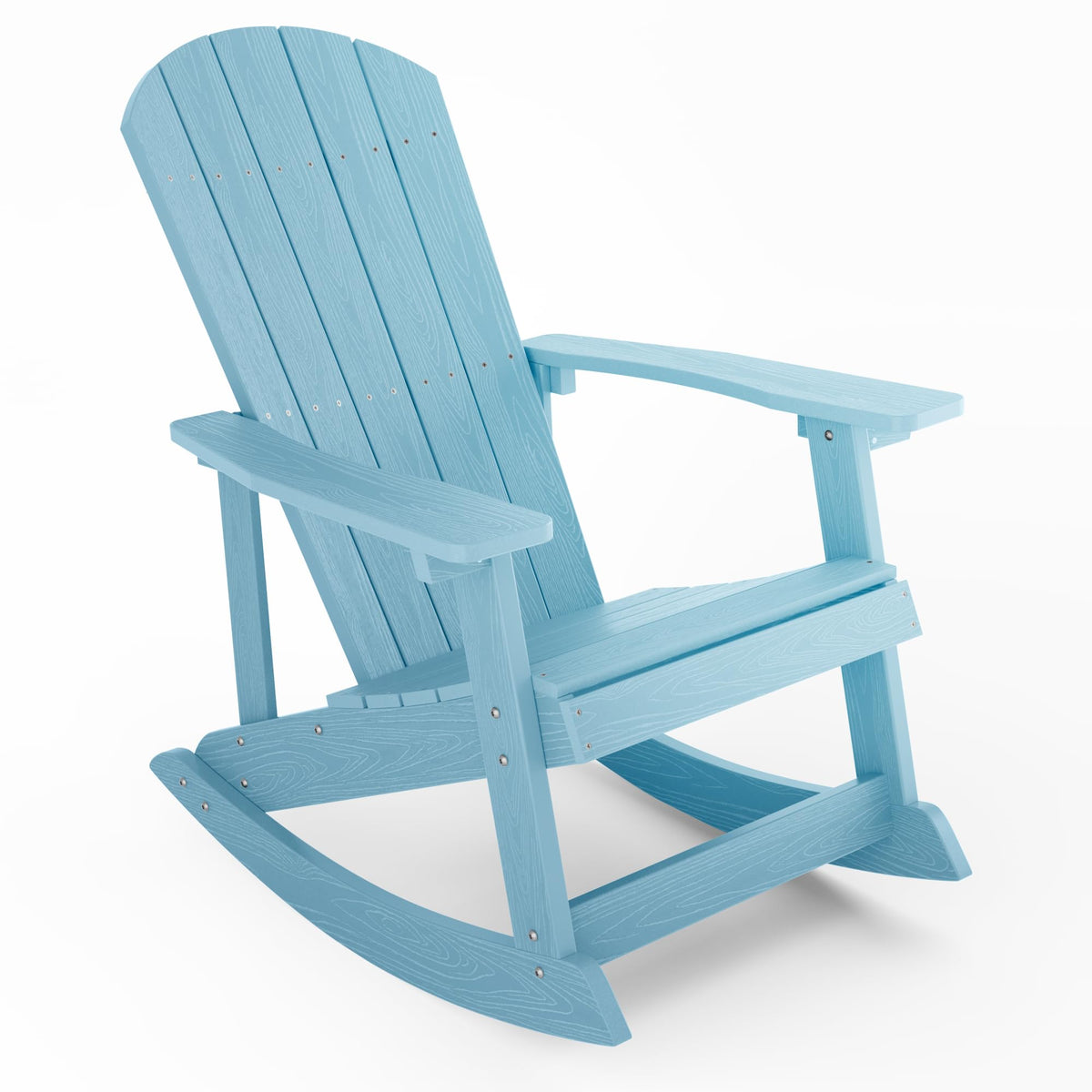 Yefu Outdoor Rocking Chair,Adirondack Rocking Chair,Patio Rocker Chair With Wide Back,Oversized Rocker Chair Look Like Real Wood, For Lawn, Porch, Backyard, Indoor And Garden(Blue)