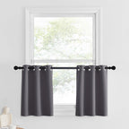 Nicetown Kitchen Blackout Window Treatment - Thermal Insulated Valance Home Decor Blackout Grommet Tier Curtains Drapes For Small Window (42W By 24L 1.2 Inches Header, Grey, 1 Pair)