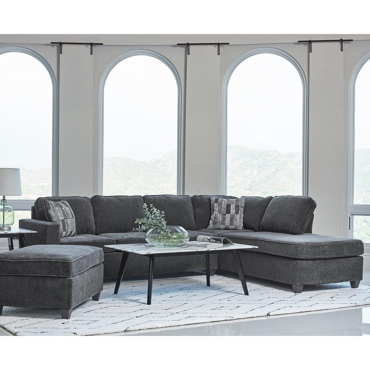Coaster Furniture McCord 2-Piece Cushion Back Dark Grey Sectional 509347