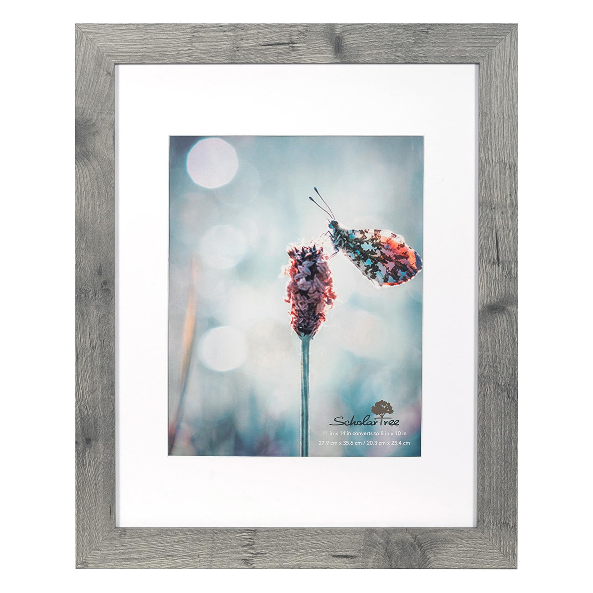 Scholartree Grey 11x14 Picture Frame,Display 11x14 without Mat or 8x10 with Mat,Wall Gallery Photo Frames