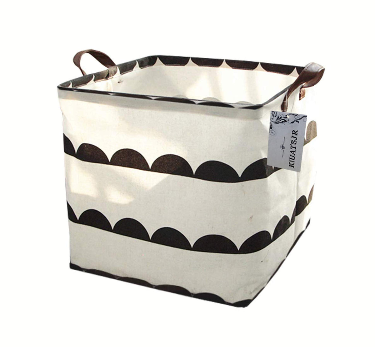 Square Storage Bins Canvas Collapsible Storage Basket with Handles Toy Organizer for Nursery, Kid's Toys, Closet & Laundry, Gift