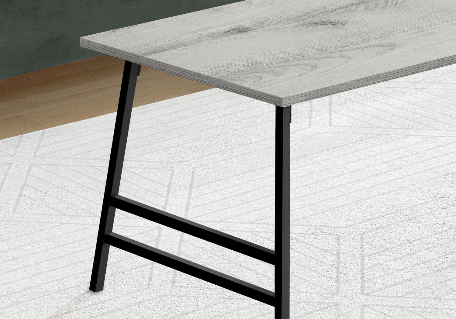 Monarch Specialties 3791 Coffee Table, Accent, Cocktail, Rectangular, Living Room, Metal, Laminate, Grey, Black, Contemporary, Modern Table-40, 40&Quot; L X 20&Quot; W X 18&Quot; H