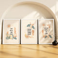 SoulAbiti Sunset Summer Vibes Quotes set of 3 Framed Wall Print 12x18 inch White Frame PlexiGlass Positive Affirmation Art read
