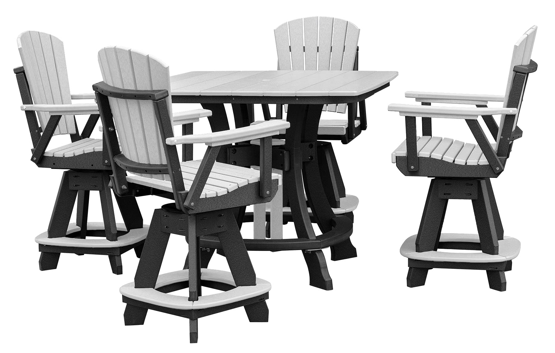 American Furniture Classics Five Piece Square Counter Height Dining Set, Light Gray/Black