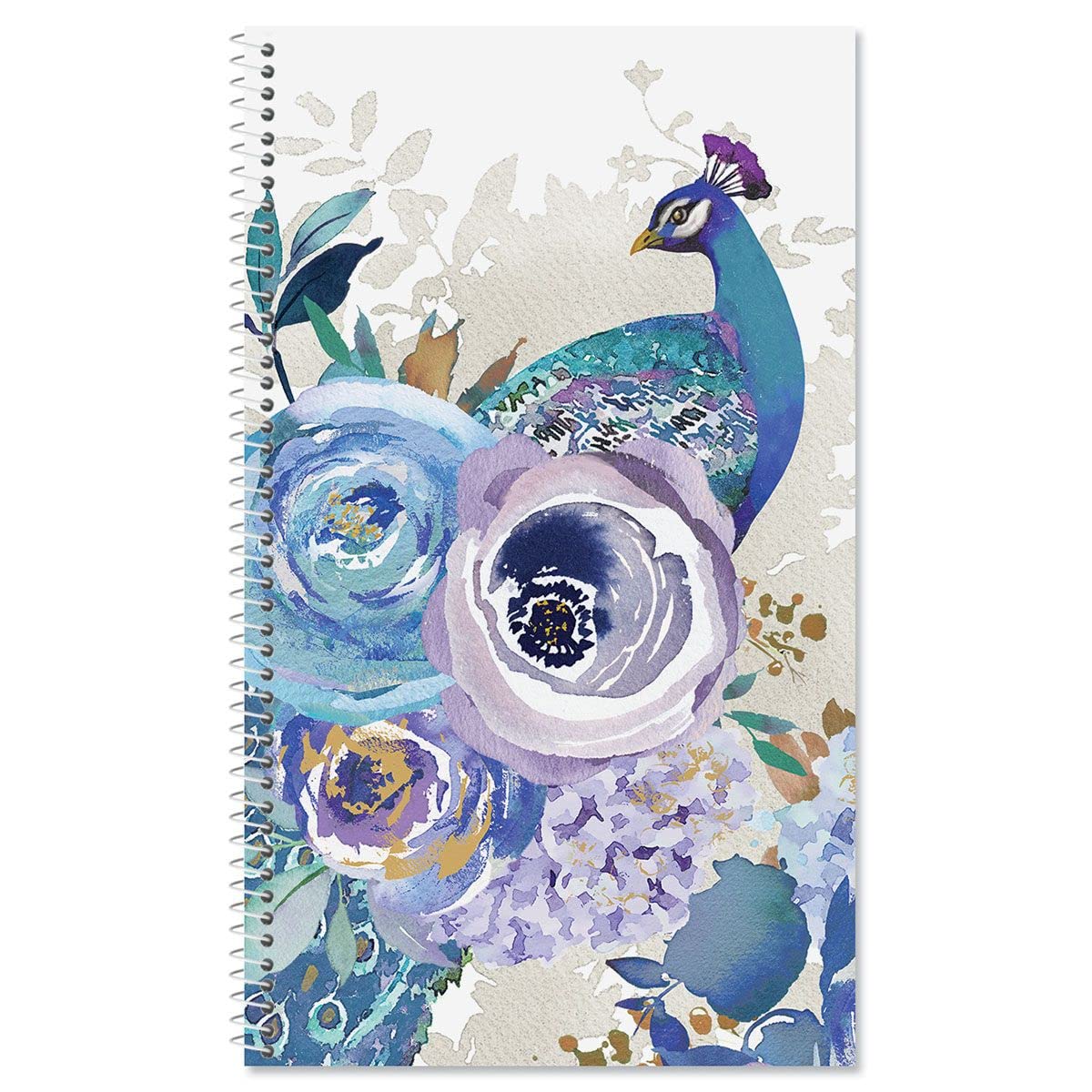 Blue Peacock Password Pin Keeper - Softcover; 5' X 8', 100-Pages; Password Journal Organizer