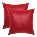 BRAWARM Christmas Red Leather Throw Pillows 20 X 20 Inches, Snake Leather Pillow Covers Pack of 2, Faux Leather Decorative Pillo