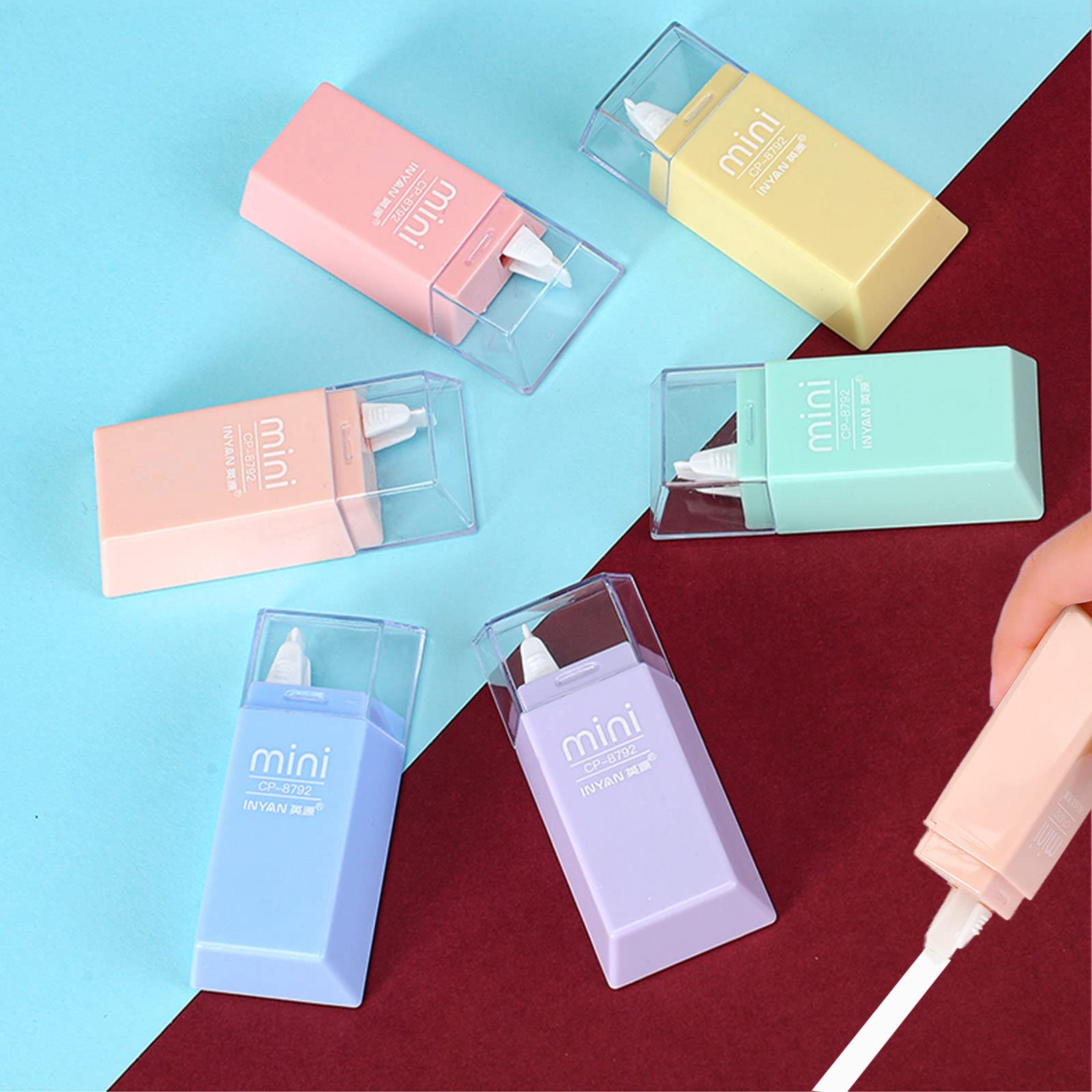 Ciajie 6 Pack Mini Correction Tape,White Correctiontape, Great For School And Home School Kids Students (Mini 6 Colors)