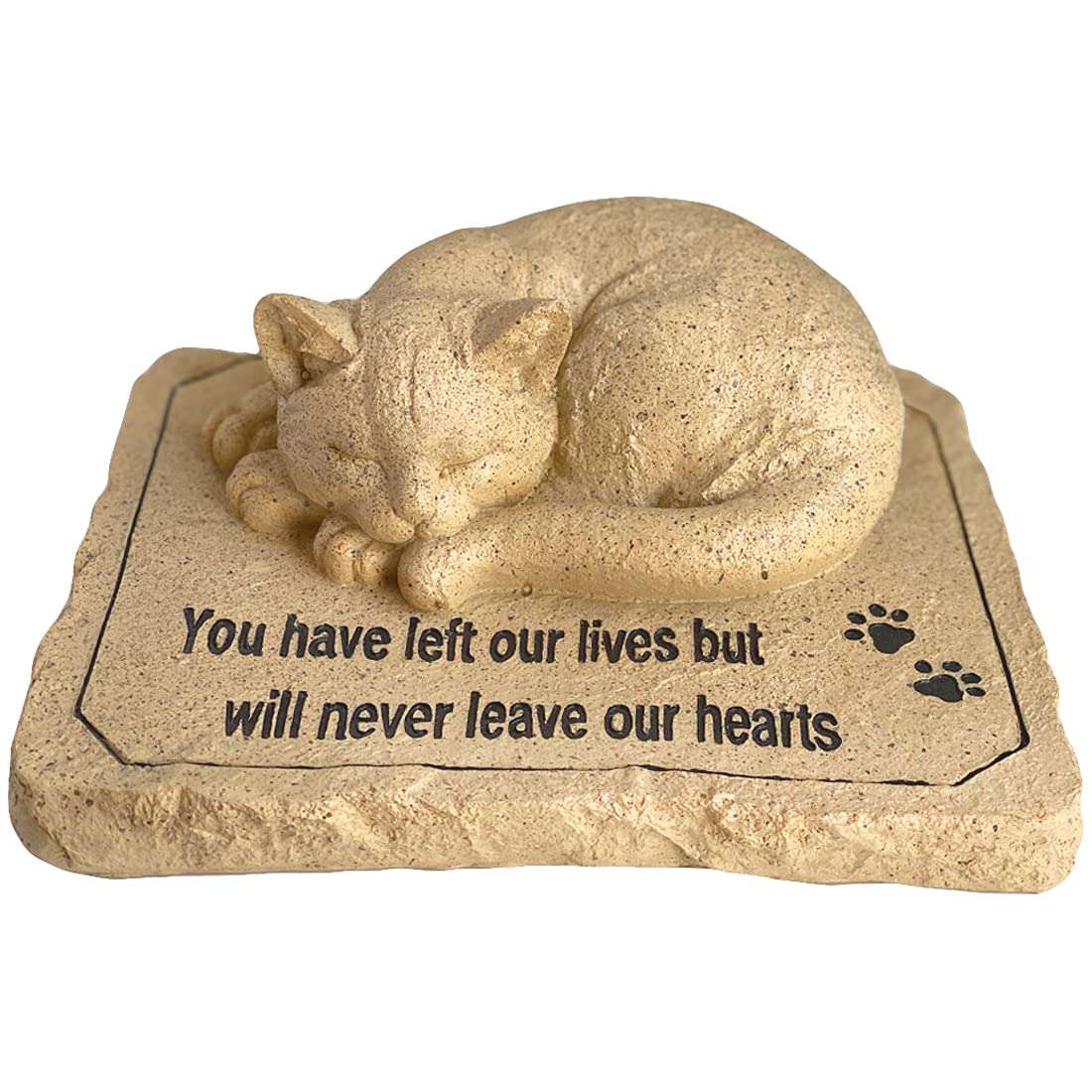 Lily'S Home Weather Resistant Outdoor Memorial Garden Headstone With Cat Figurine