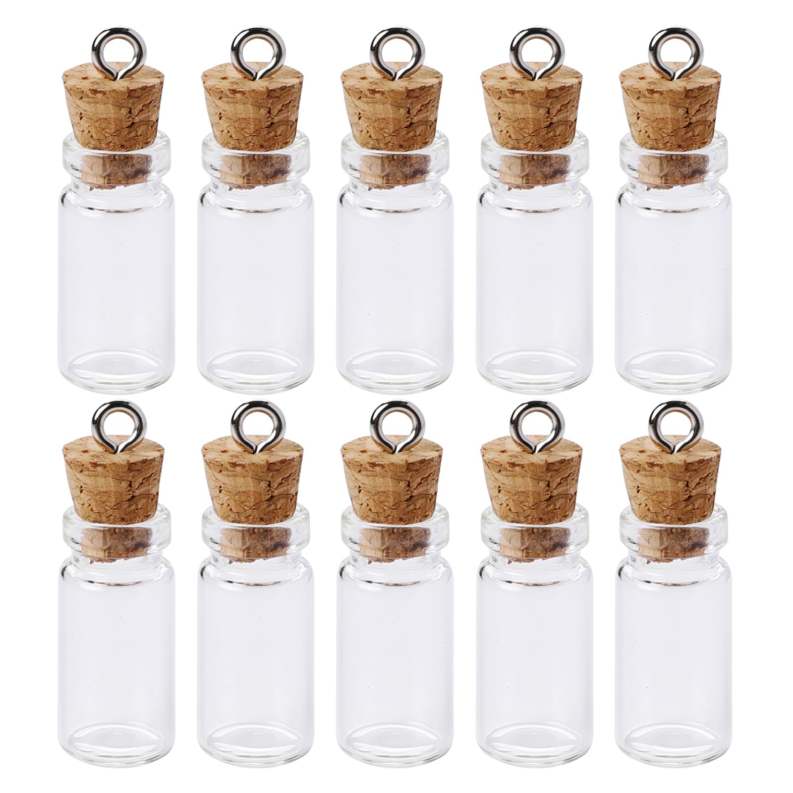 10 PCS Small Glass Bottles with Cork Lids, 3ml Empty Spell Jars Mini Glass Bottles with Stoppers Miniature Potion Bottles Small 