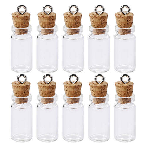 10 PCS Small Glass Bottles with Cork Lids, 3ml Empty Spell Jars Mini Glass Bottles with Stoppers Miniature Potion Bottles Small 