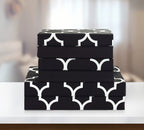Elegant Comfort 4-Piece Moroccan Trellis Print Sheet Set, Super Cozy, Fade And Wrinkle Resistant, 1500 Premium Hotel Quality Microfiber, Deep Pocket Fitted Sheet With Smart Pockets, Twin, Black