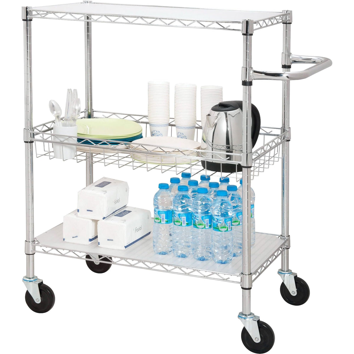 Lorell LLR84858 3-Tier Rolling Cart