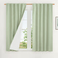 LAMIT 100% Blackout Linen Curtains, 45 Inches Linen Textured Thermal Bedroom Curtains Back Tab and Rod Pocket Neutral Panels wit