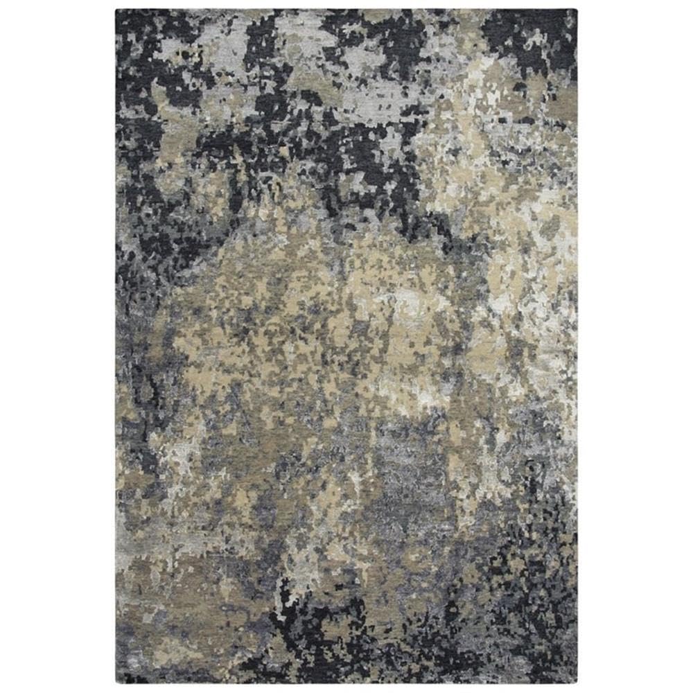 Noble 10' X 14' Abstract Beige/Gray/Gray/Rust/Blue Hand Knot Area Rug