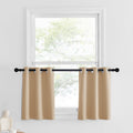 Nicetown Farmhouse Blackout Kitchen Tiers Curtains 24 Inch Length For Cabinet Sink Window Grommet Small Short Window Covering For Travel Rv Basement Bathroom, 29' Wide, 1 Pair, Biscotti Beige