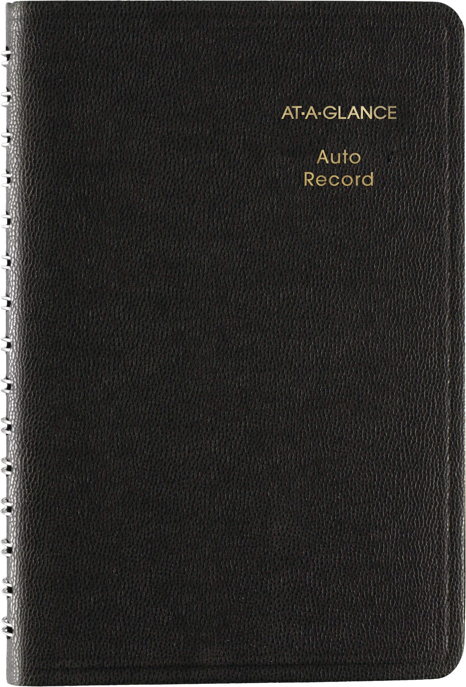 AT-A-GLANCE Auto Mileage Log Record Book, Pocket Size 3.75 x 6.12 Inches, Black, Model 80-135-05, Durable Acrylonitrile Butad