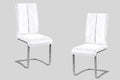 Best Master Furniture Bailey Modern Leather Side Chair, Set Of 2, White