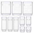 Kienlix 10 Pcs Drawer Organizer Plastic Trays Storage Tray For Makeup, Jewelries, Utensils In Bedroom Dresser, Office And Kitche