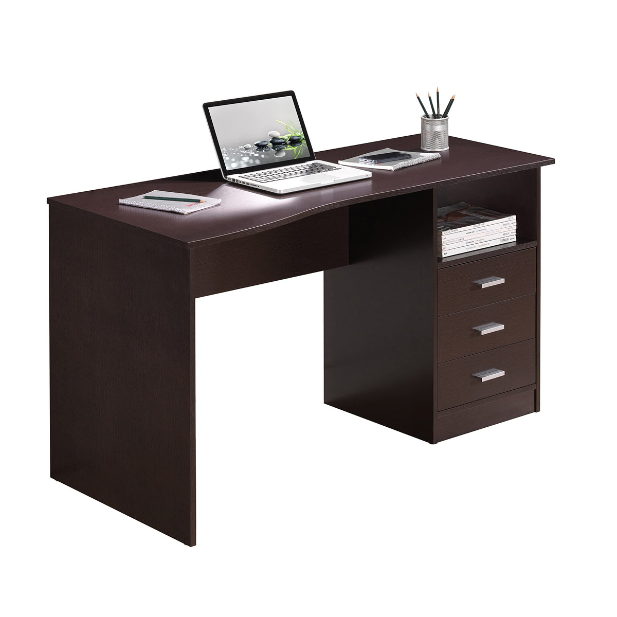 Techni Mobili Classic Computer Desk with Multiple Drawers, 29.5&quot; x 23.6&quot; x 51.2&quot;, Wenge