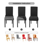Genina Waterproof Chair Covers For Dining Room Dining Chair Covers Kitchen Parsons Chair Covers (Navy Blue, 6 Pcs)
